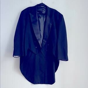 After Six black formal wedding Mardi Gras Ball black tie tuxedo tails coat 56L